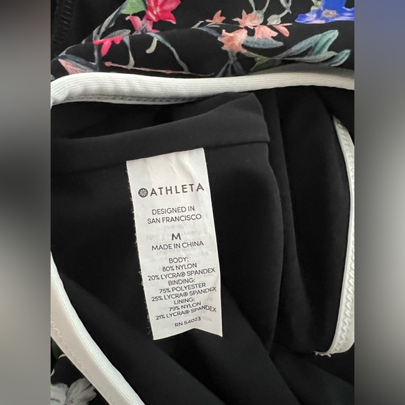 Athleta Black Floral One Piece Swimsuit - Picture 6 of 8